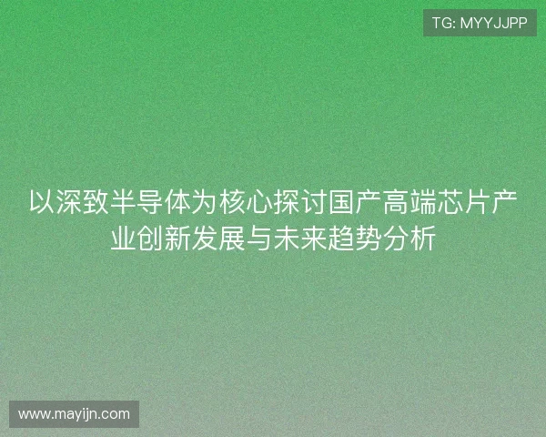 以深致半导体为核心探讨国产高端芯片产业创新发展与未来趋势分析